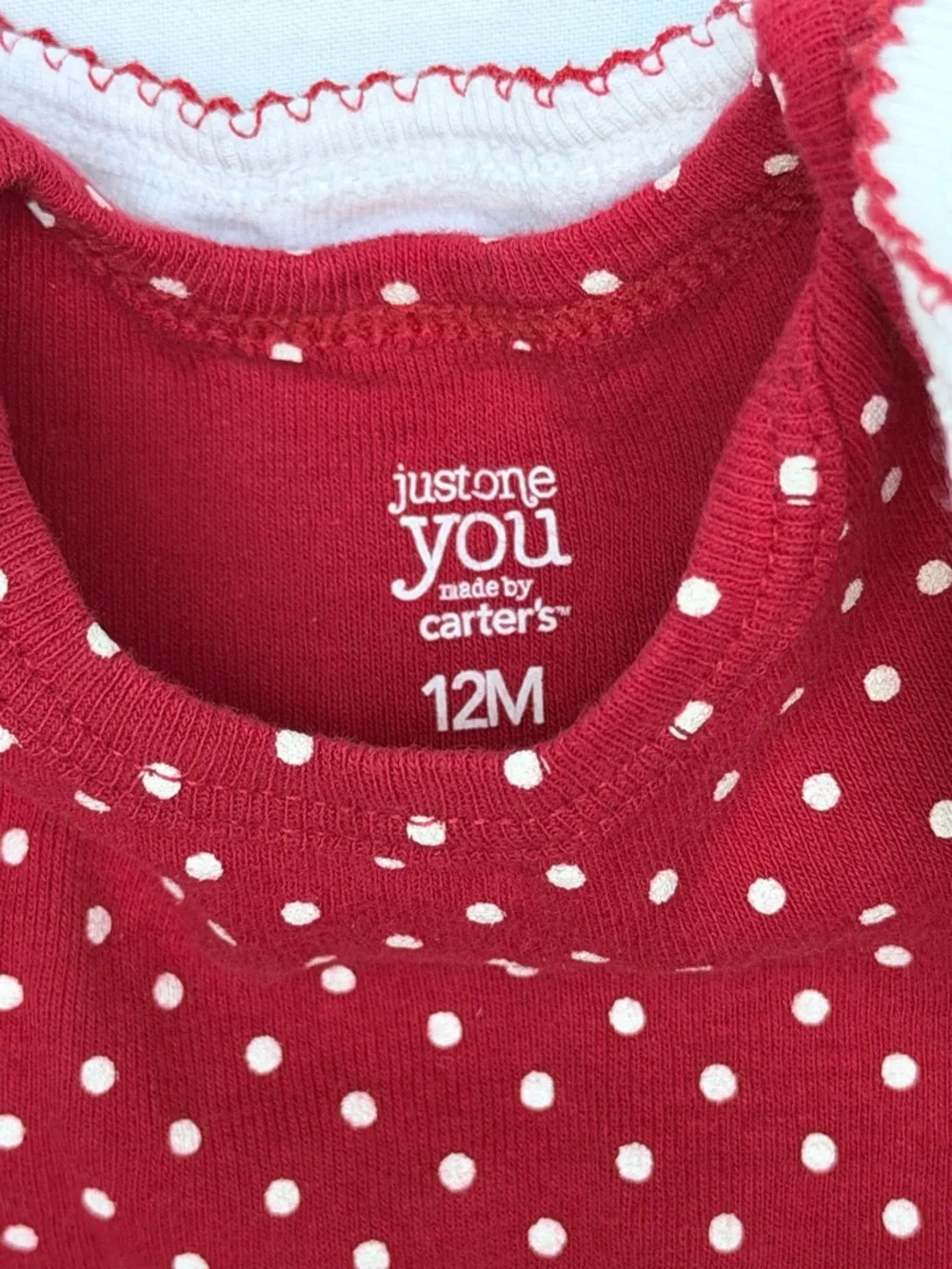 Carter's Red & White Santa Polka-Dot Baby Dress One-Piece with Cardigan